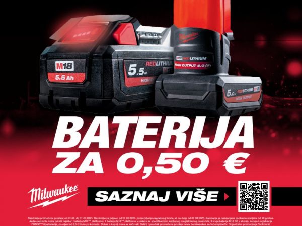 Milwaukee promotivna kampanja “Baterija za 0,5 €”